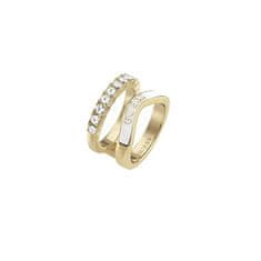 Guess Originální pozlacený prsten Perfect Liaison JUBR03072JWYGWH (Obvod 52 mm)