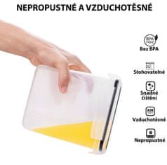 Deco Haus Dóza plastová hermetická, plastové víčko, těsný závěr, BPA-free, 16 ks - Černá