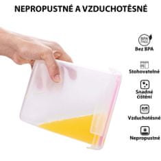 Deco Haus Dóza plastová suche potraviny, hermetická, těsný závěr, BPA-free, 1600 ml, 9 ks, růžový