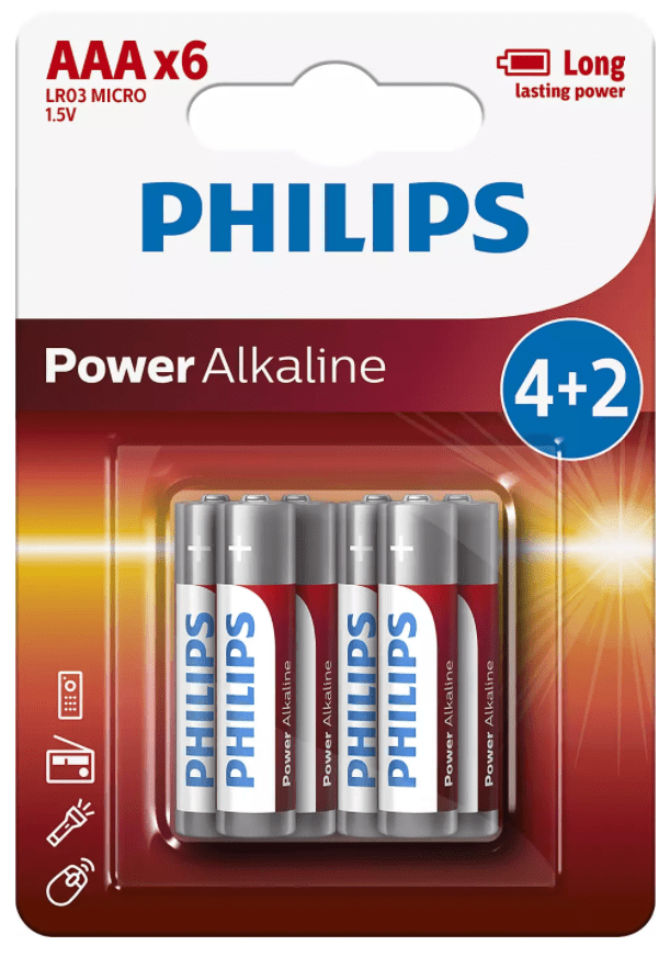 Levně Philips LR03P6BP/10 baterie AAA Power Alkaline