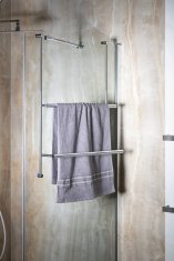 SAPHO Závěsný držák ručníků na sprchovou zástěnu 600x730x125mm, chrom 1301-09 - Sapho
