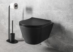 SAPHO AVVA závěsná WC mísa, Rimless, 35,5x53cm, černá mat 100314-110 - Sapho