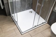 AQUALINE TECMI sprchová vanička z litého mramoru, čtverec 80x80x3cm PQ008 - Aqualine