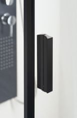 POLYSAN ZOOM LINE BLACK čtvrtkruhová sprchová zástěna 900x900mm, čiré sklo, levá ZL2615BL - Polysan