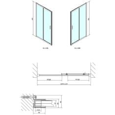POLYSAN EASY LINE sprchové dveře 1100mm, sklo Brick EL1138 - Polysan