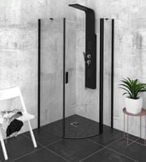 POLYSAN ZOOM LINE BLACK čtvrtkruhová sprchová zástěna 900x900mm, čiré sklo, pravá ZL2615BR - Polysan
