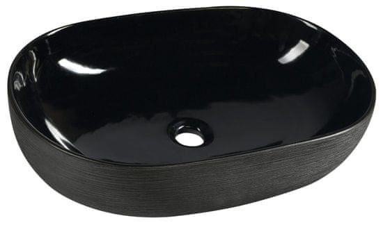 SAPHO PRIORI keramické umyvadlo na desku, 58x40 cm, černá PI031 - Sapho