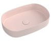 INFINITY OVAL keramické umyvadlo na desku, 55x36cm, růžová Salmon 10NF65055-2S - Isvea