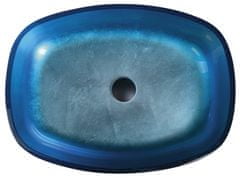 SAPHO KVAORE skleněné umyvadlo na desku, 54x39,5 cm, modrá TY224 - Sapho