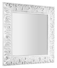 SAPHO ZEEGRAS zrcadlo ve vyřezávaném rámu 90x90cm, bílá IN395 - Sapho