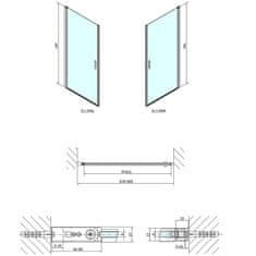 POLYSAN ZOOM LINE sprchové dveře 900mm, čiré sklo ZL1290 - Polysan