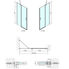 POLYSAN ZOOM LINE sprchové dveře 1000mm, čiré sklo ZL1310 - Polysan