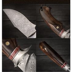 OEM Damaškový lovecký nůž MASTERPIECE Ryotaro-Hnědá KP26629
