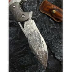 OEM Damaškový lovecký skládací nůž MASTERPIECE Saburo-Hnědá KP26617