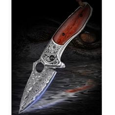 OEM Damaškový lovecký skládací nůž MASTERPIECE Montaro-Hnědá KP26643