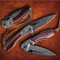 OEM Damaškový lovecký skládací nůž MASTERPIECE Orino-Hnědá KP26656