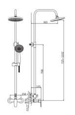 Bruckner BARON sprchový sloup s pákovou baterií, chrom 612.139.1 - Bruckner