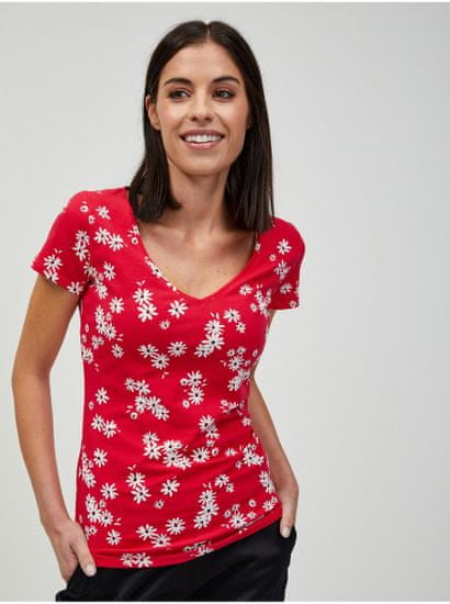 Orsay Červené květované tričko ORSAY