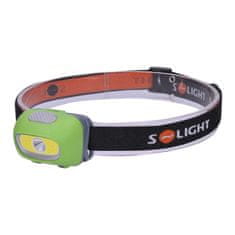Solight  LED čelová svítilna, 3W Cree + 3W COB, 120lm, bílé + červené světlo, 3x baterie AAA