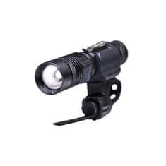 Solight  Nabíjecí LED svítilna s cyklo držákem, 400lm, fokus, Li-Ion, USB, černá