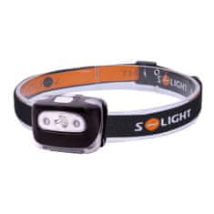 Solight  LED čelová svítilna, 3W + červené světlo, 3x baterie AAA