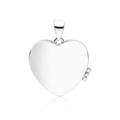 Klenoty Amber Medailon ve tvaru srdce osázený zirkony