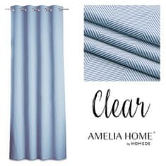 AmeliaHome Závěs Clear s průchodkami 140x250 modrý/bílý