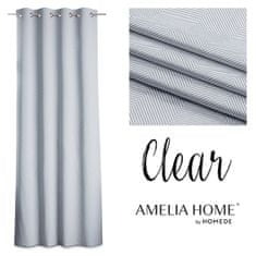 AmeliaHome Závěs Clear s průchodkami 140x250 šedý/bílý