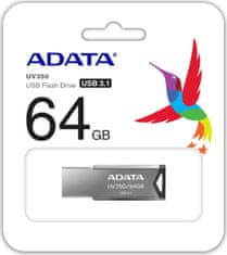Adata UV350/64GB/USB 3.1/USB-A/Stříbrná