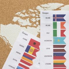 Decor By Glassor Připínáčky na korkové mapy vlajky Evropy