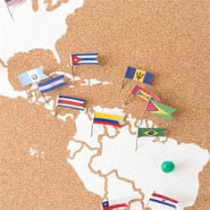 Decor By Glassor Připínáčky na korkové mapy světové vlajky