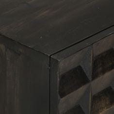 Greatstore Příborník černý 55x34x75 cm masivní mangovníkové dřevo a železo