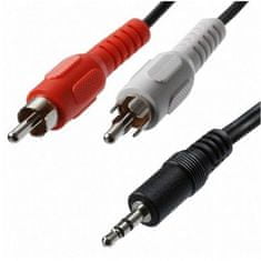 AQ Redukční kabel Audio 3, 5 mm na 2x RCA konektor, M/ M, 1, 2 m - černá (CA42012)