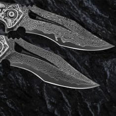 OEM Damaškový lovecký skládací nůž MASTERPIECE Raiden-Hnědá KP26660
