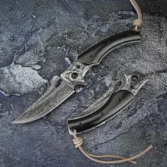 OEM Damaškový lovecký skládací nůž MASTERPIECE Nibori-Tm.Hnědá KP26664
