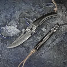 OEM Damaškový lovecký skládací nůž MASTERPIECE Nibori-Tm.Hnědá KP26664