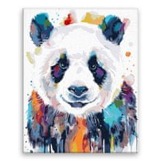 Malujsi Malování podle čísel - Panda v barvách - 40x50 cm, bez dřevěného rámu