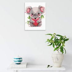 Malujsi Malování podle čísel - Koala se srdíčkem - 30x40 cm, bez dřevěného rámu