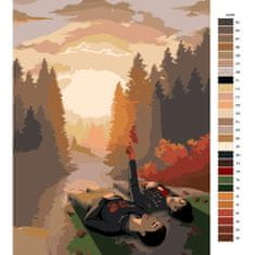 Malujsi Malování podle čísel - Při západu slunce - 30x40 cm, bez dřevěného rámu