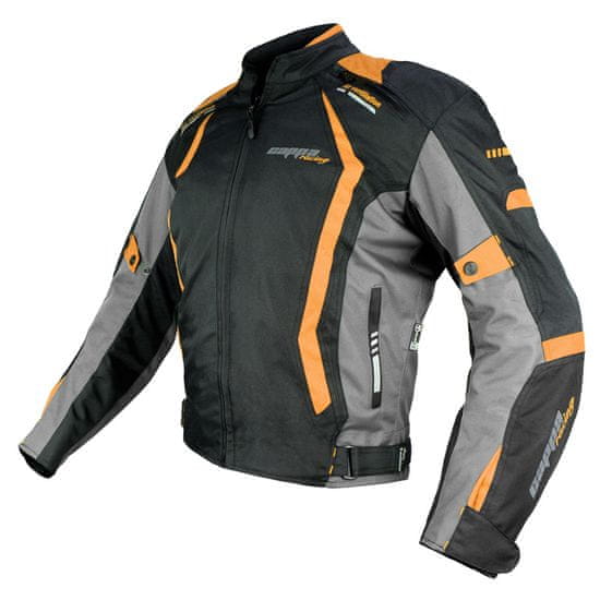 Cappa Racing Bunda moto AREZZO textilní černá/oranžová (tištěná)