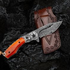OEM Damaškový lovecký skládací nůž MASTERPIECE Wattan-Hnědá KP26669
