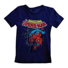 CurePink Dětské tričko Marvel|Spiderman: Amazing Spiderman (9-11 let) modrá bavlna