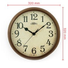 Prim Designové nástěnné plastové hodiny PRIM Historic – II. jakost, hnědá
