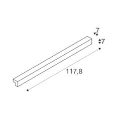 SLV BIG WHITE L-LINE 120 LED nástěnné a stropní svítidlo, IP44, 3000K, 3000lm, šedá 1001305