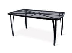 Nábytek Texim 1x hranatý stůl Lana steel + 6x stohovatelná židle Lana steel