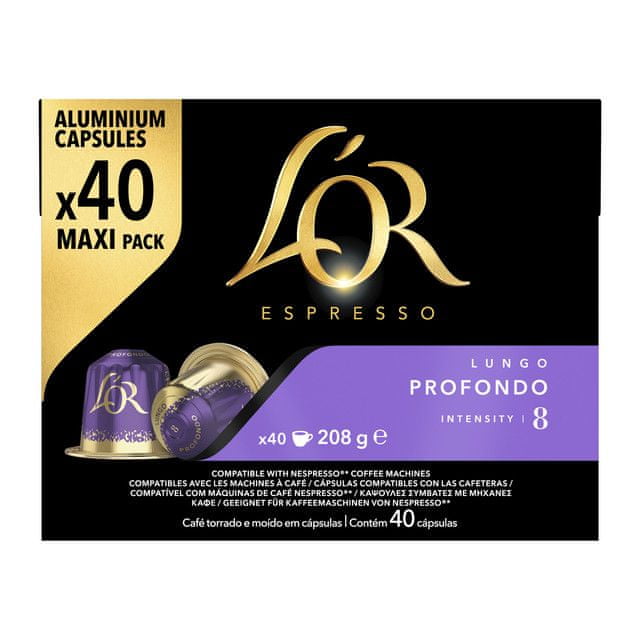 Levně L'Or Profondo 40 ks hliníkových kapslí, kompatibilní s kávovary Nespresso