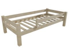 eoshop Dětská postel 8X8 01C se zábranou (Barva dřeva: surové dřevo, Rozměr: 80 x 200 cm)