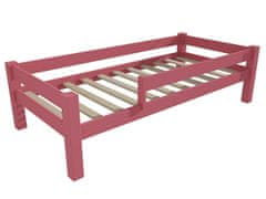 eoshop Dětská postel 8X8 01C se zábranou (Barva dřeva: barva růžová, Rozměr: 70 x 160 cm)