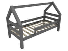 eoshop Dětská postel domeček 8X8 09B (Barva dřeva: barva šedá, Rozměr: 90 x 180 cm)
