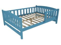 eoshop Dětská postel DP 002 XL se zábranou (Barva dřeva: barva modrá, Rozměr: 120 x 200 cm)